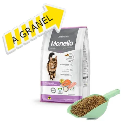 Monello Gato Cast Pavo Salmon Granel - Producto en Tiempo de Mascotas