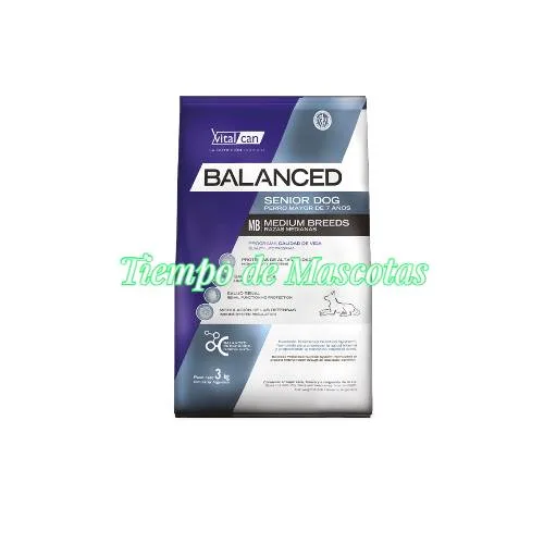 Vitalcan Balanced Perro Senior RP 7.5kg - Producto en Tiempo de Mascotas