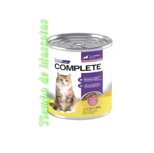 Vitalcan Complete Gato Pate Adulto Pollo 340g - Producto en Tiempo de Mascotas