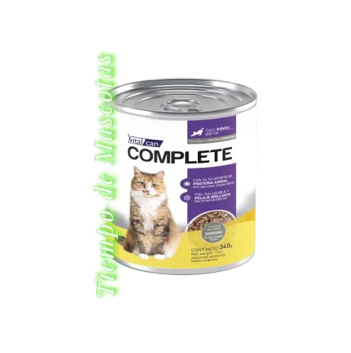 Vitalcan Complete Gato Pate Adulto Sardina 340g - Producto en Tiempo de Mascotas