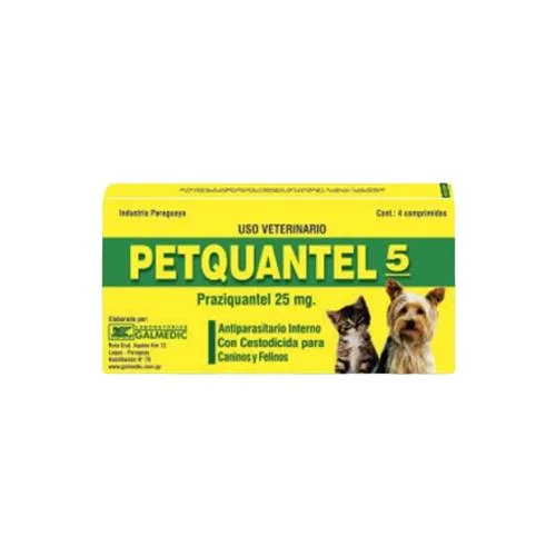 GALMEDIC PETQUANTEL 5 ANTIPARASITARIO INTERNO 4 COMP