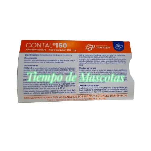 Janvier Contal Fenobarbital 150mg Blister - Producto en Tiempo de Mascotas