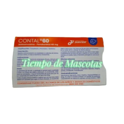 Janvier Contal Fenobarbital 60mg Blister 15Comp - Producto en Tiempo de Mascotas