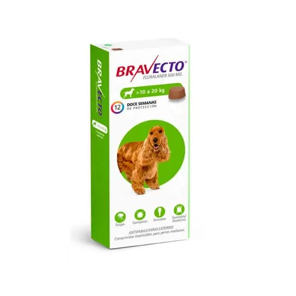 BRAVECTO 3M PERRO 10-20KG VERDE COMP