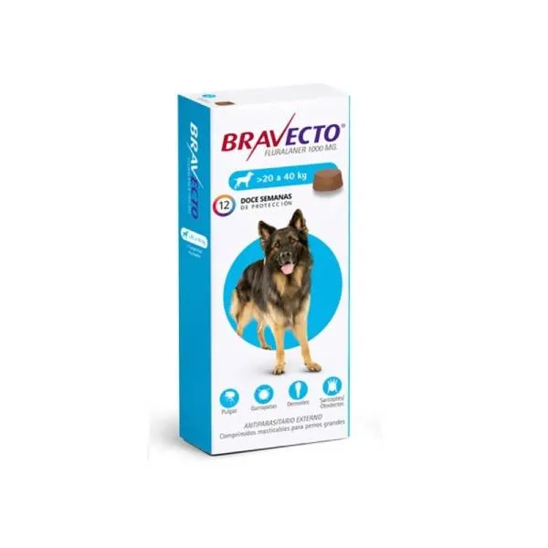 BRAVECTO 3M PERRO 20-40KG AZUL COMP