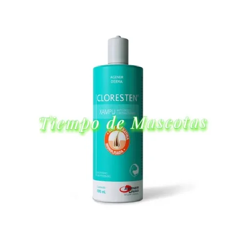 Cloresten Shampoo 500ml - Producto en Tiempo de Mascotas