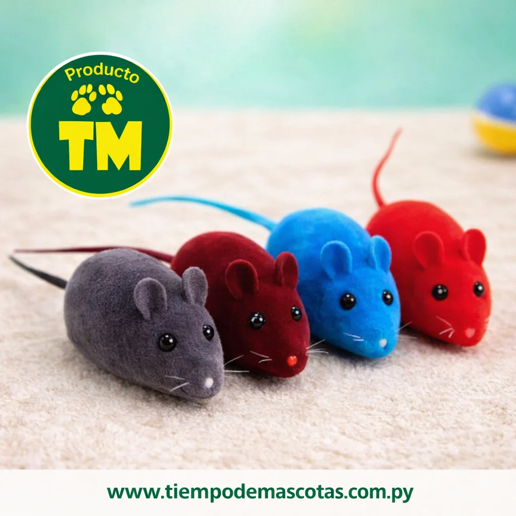juguetes ratones de goma 3unidades - Producto en Tiempo de Mascotas