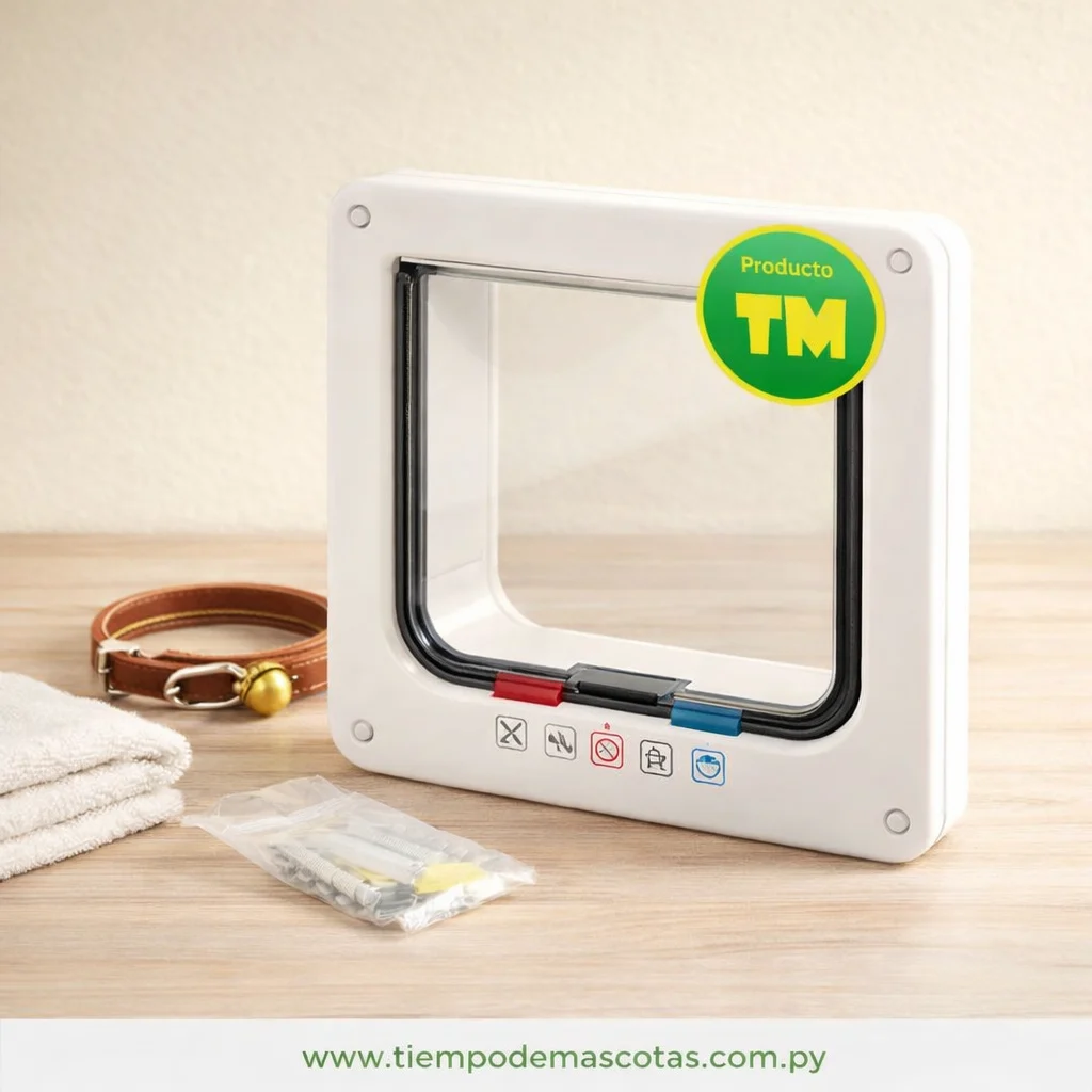 Pet Door Puerta 18*19cm para Gatos con Cerradura de 4Vias (ancho) - Producto en Tiempo de Mascotas