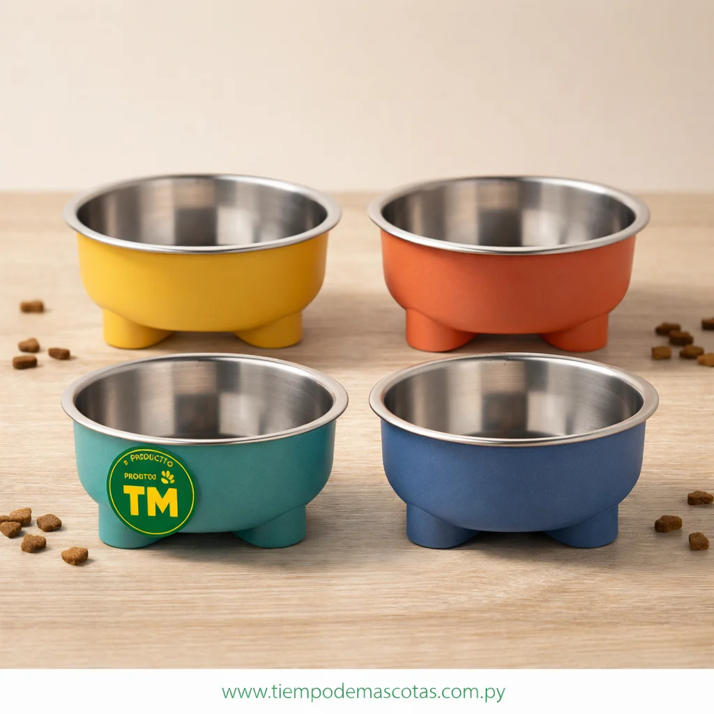 comedero inox con base de plastico 15cm diam. - Producto en Tiempo de Mascotas