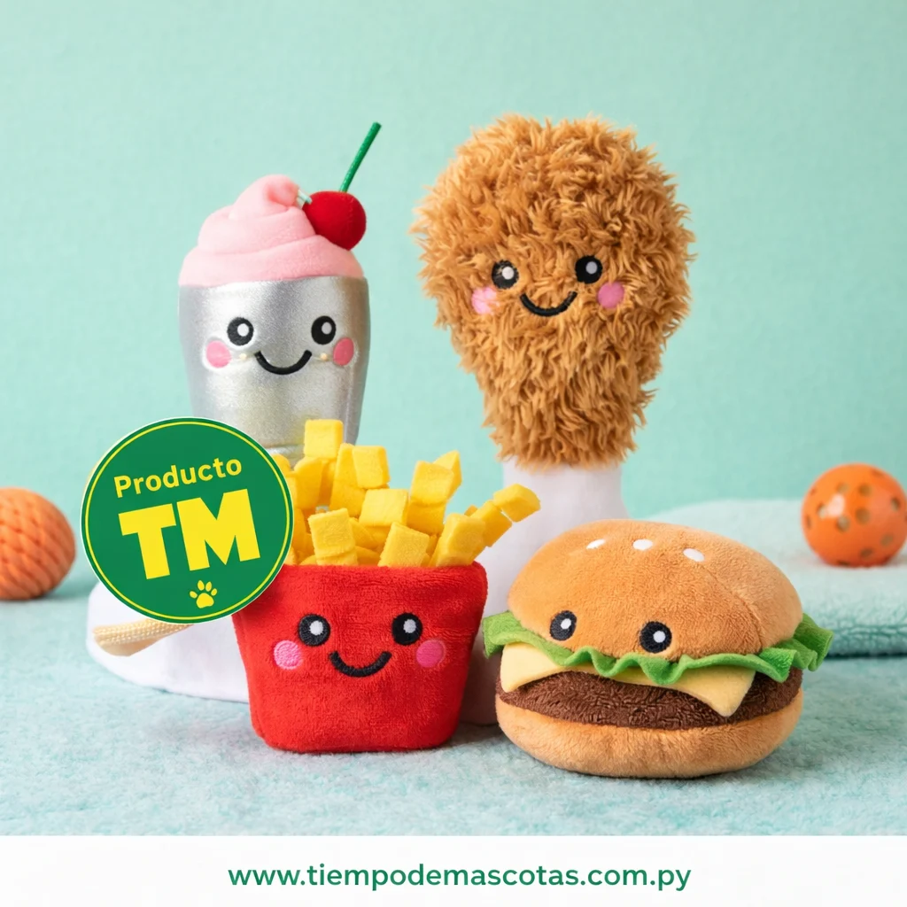 juguete ZIPPY CLAWS peluche miniz pack de 4 fast food - Producto en Tiempo de Mascotas