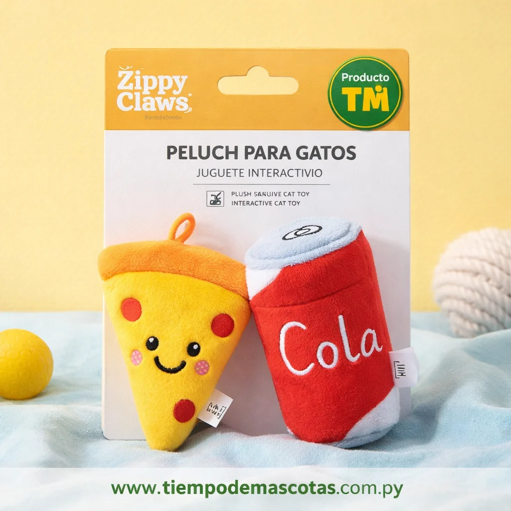juguete ZIPPY CLAWS peluche pizza y gaseosa - Producto en Tiempo de Mascotas