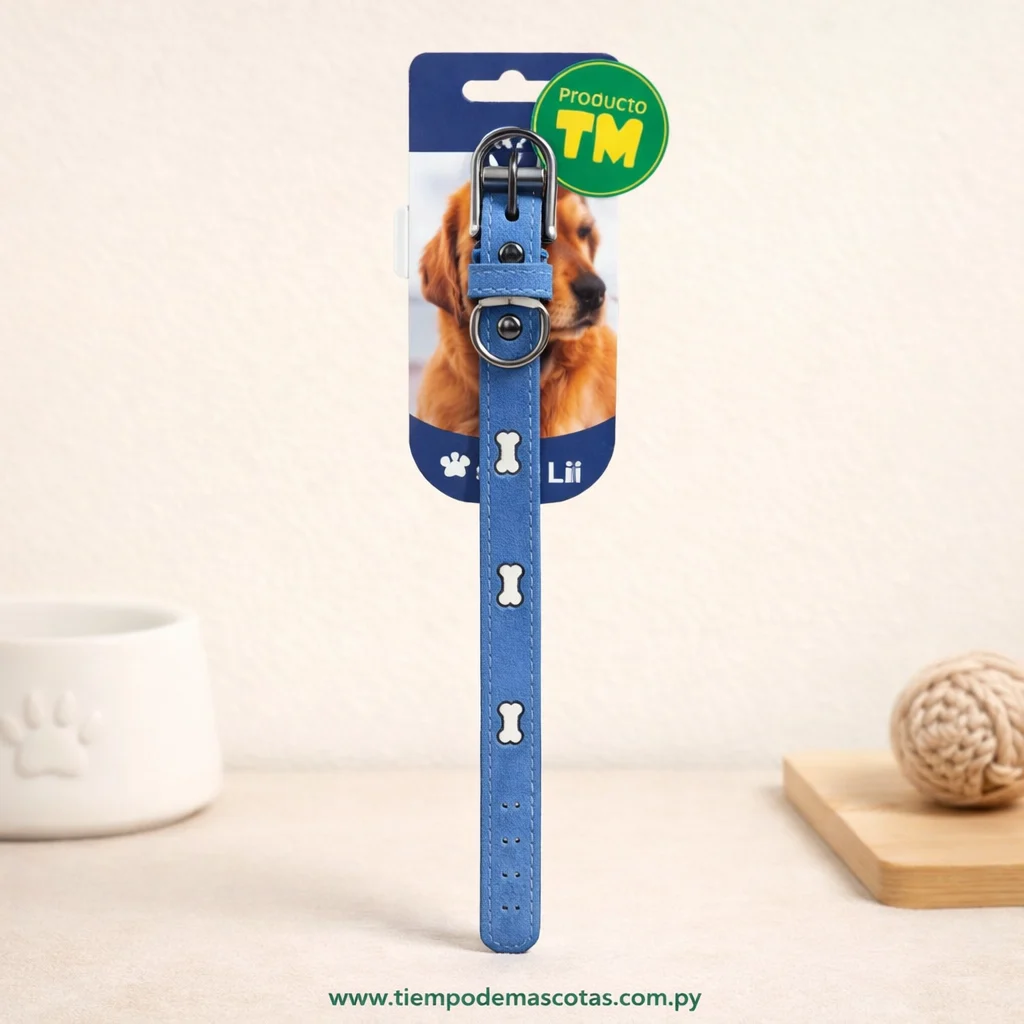 Collar Cuerina Gamuzada 1.5*36cm Cod086 - Producto en Tiempo de Mascotas