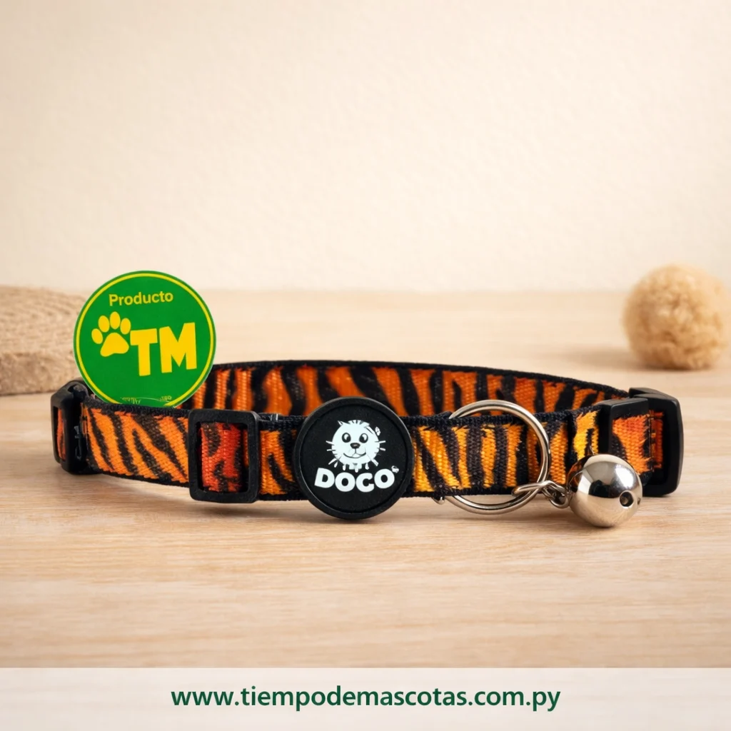 Collar Doco Gato Furball Zebra Naranja - Producto en Tiempo de Mascotas