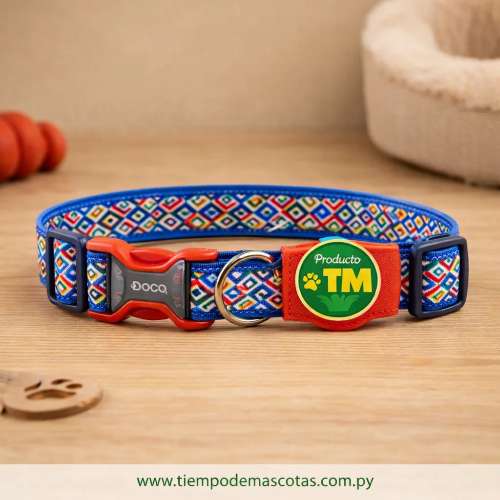 Doco Collar Airtag M Estamp Azul - Producto en Tiempo de Mascotas