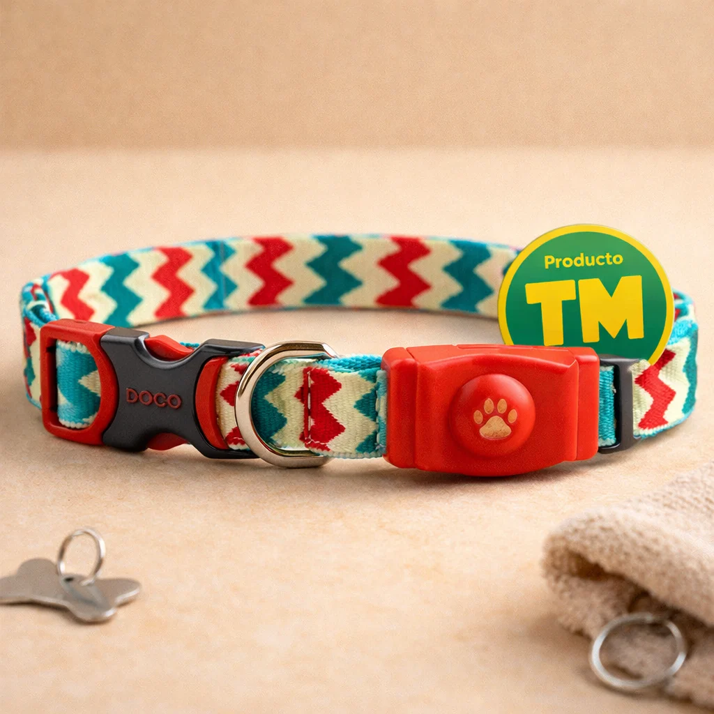 Doco Collar Airtag L Estamp Rojo - Producto en Tiempo de Mascotas