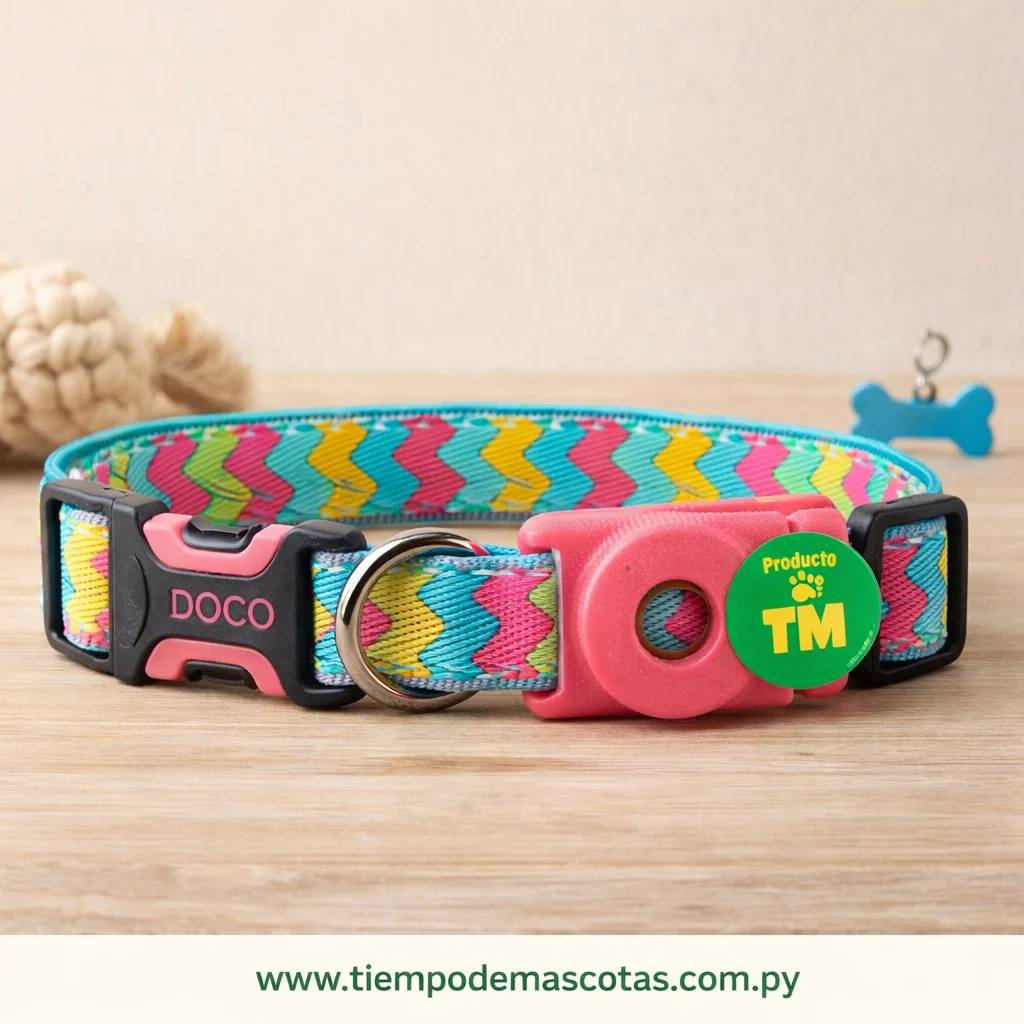 Doco Collar Airtag L Estamp Rosado - Producto en Tiempo de Mascotas