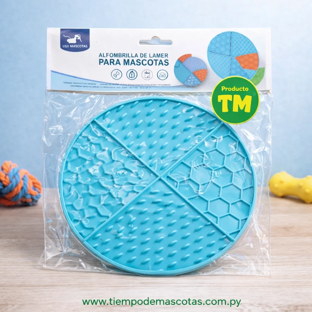 alfombrilla de lamer redondo 21cm diam. (unidad)-celeste