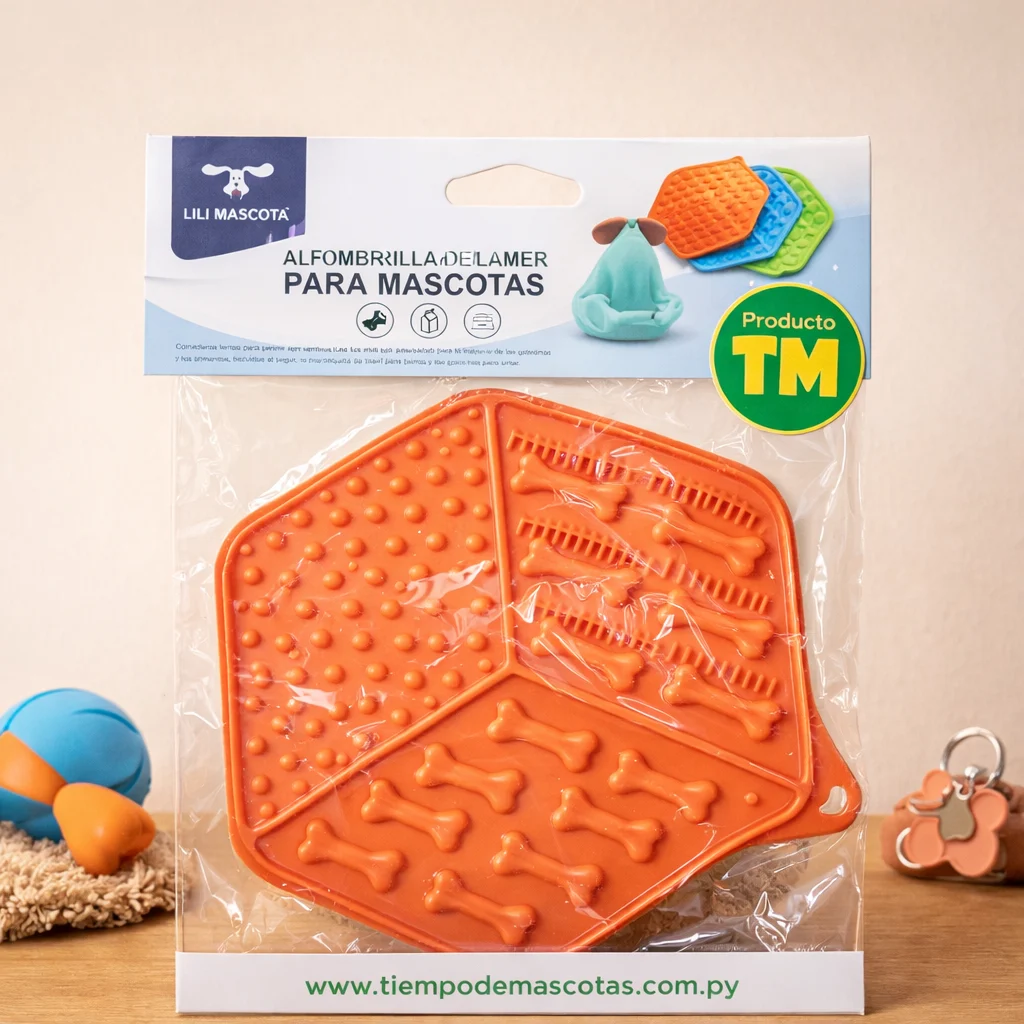 alfombrilla de lamer para mascotas 18.5*18.5-naranja