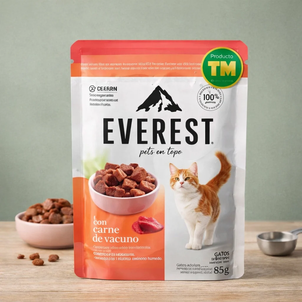 EVEREST GATO SACHET ADULTO CARNE 85G - Caja de 20u - Producto en Tiempo de Mascotas