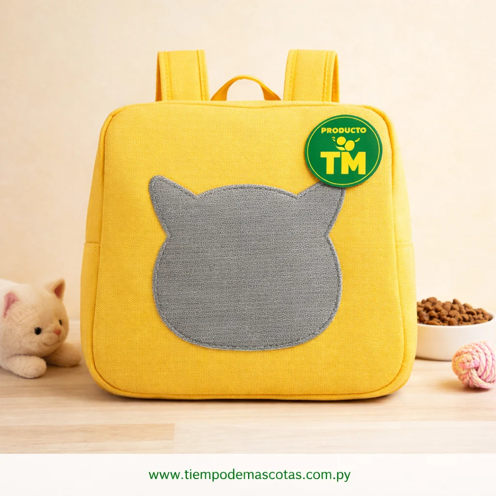 Mochila Horizontal Cara Gato Amarillo T-M 42*24*32 Lili 2179 - Producto en Tiempo de Mascotas