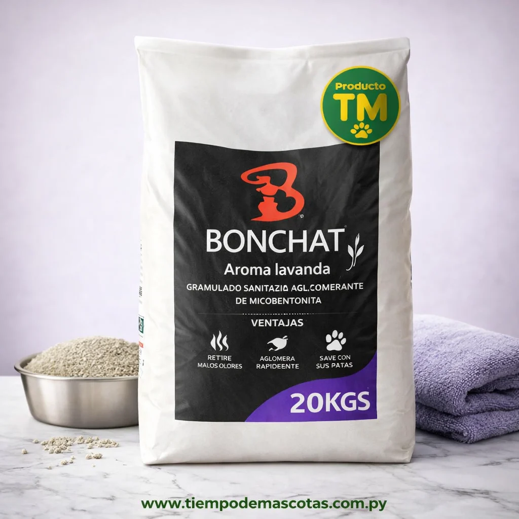 Bonchat Arena Lavanda 20kg - Producto en Tiempo de Mascotas