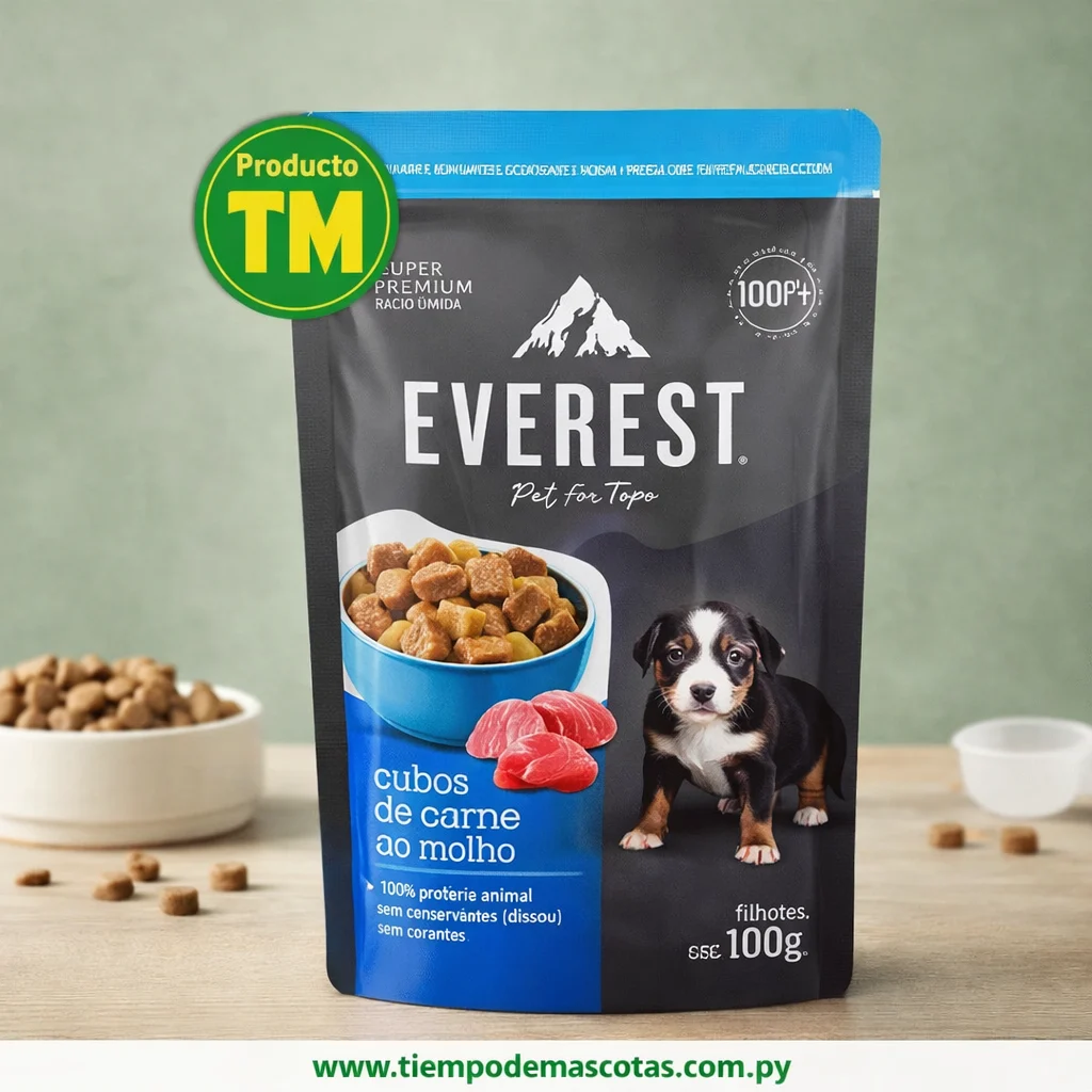 EVEREST PERRO SACHET FILHOTE CARNE 100G - Caja de 18u - Producto en Tiempo de Mascotas
