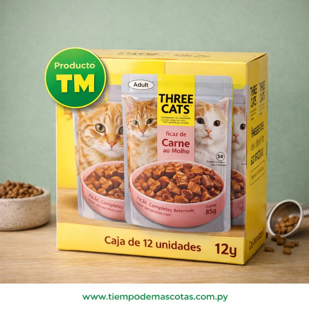 THREECATS SACHET ADULTO CARNE 85G - Caja de 12u