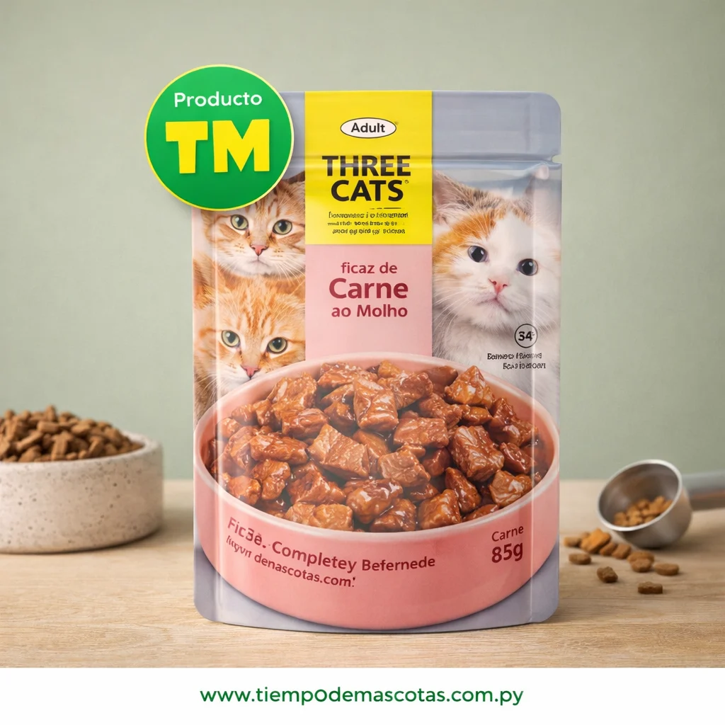 Threecats Sachet Adulto Carne 85g - Producto en Tiempo de Mascotas