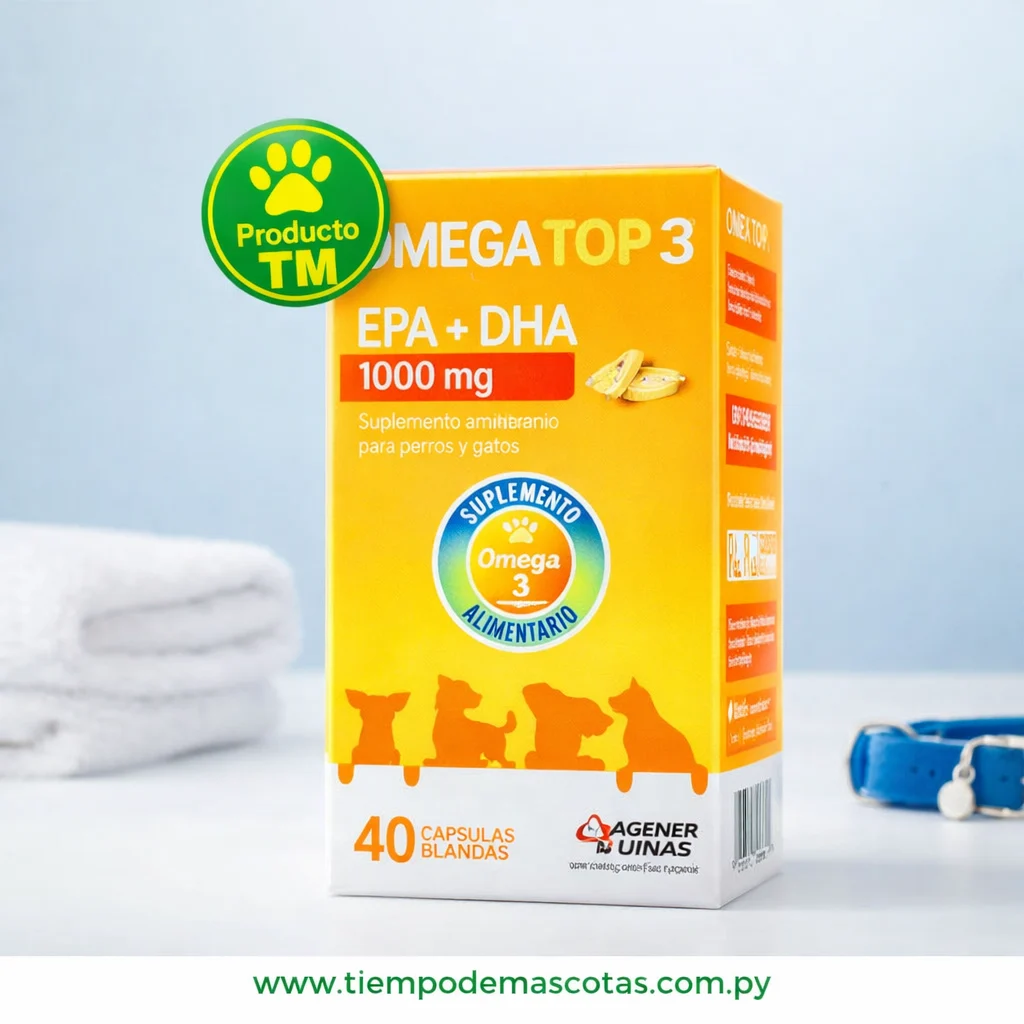 Omega Top3 1000mg 40 Capsulas - Producto en Tiempo de Mascotas