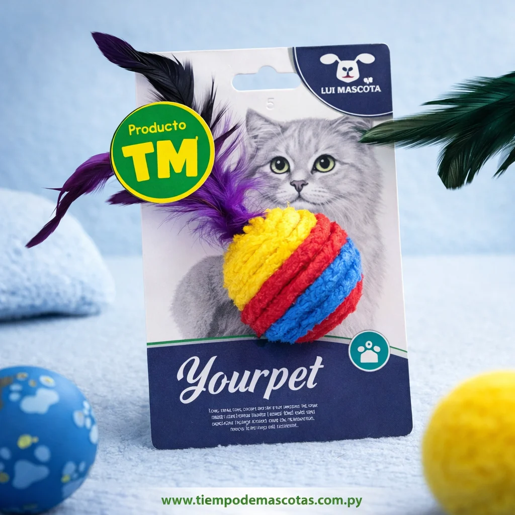 Pelota con Pluma Cod308 - Producto en Tiempo de Mascotas
