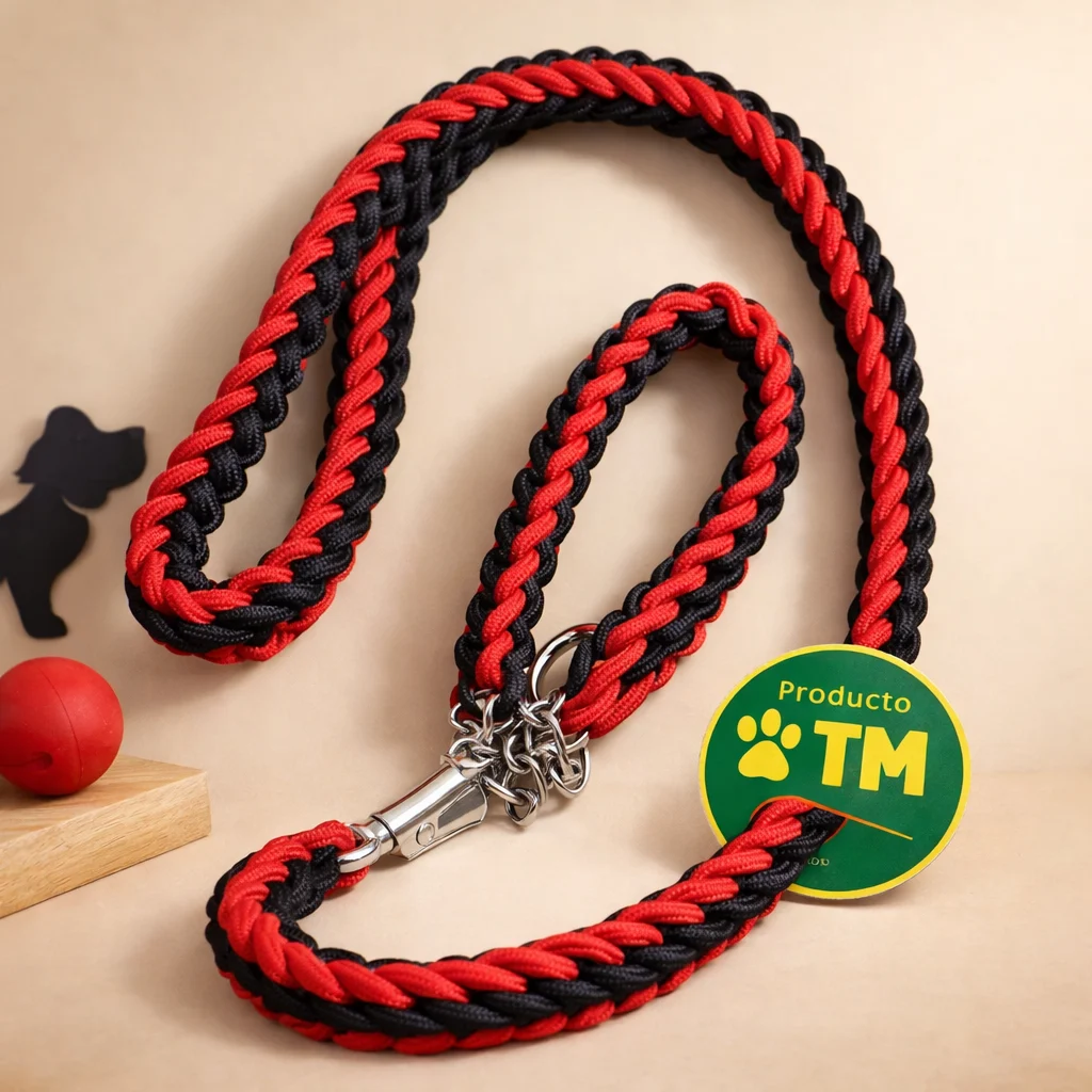 COLLAR CON CORREA ANTIAHORQUE ABT738 (NEGRO+ROJO)RG