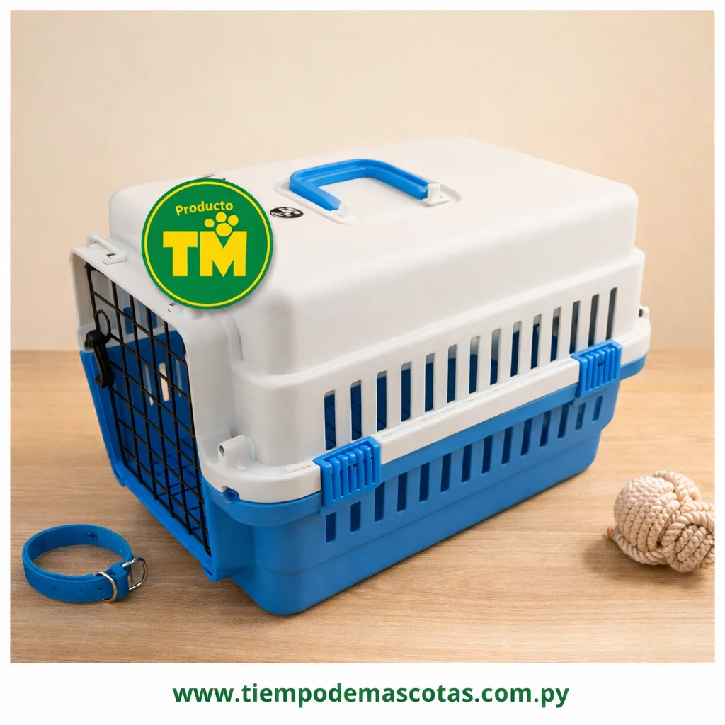 TRANSPORTADOR MOD2 SIZE M KN207-1 50*33*33 (blanco+celeste)