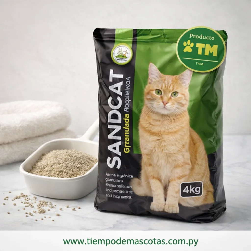 Arena Higienica Sandcat Granulada 4kg - Producto en Tiempo de Mascotas