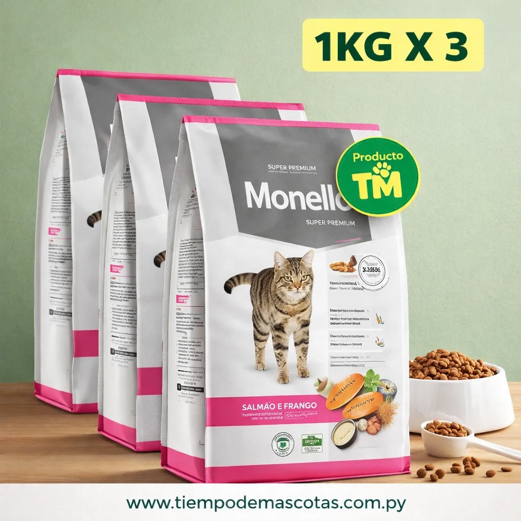 MONELLO GATO ADULTO SALMON POLLO 1KG - Caja de 3u