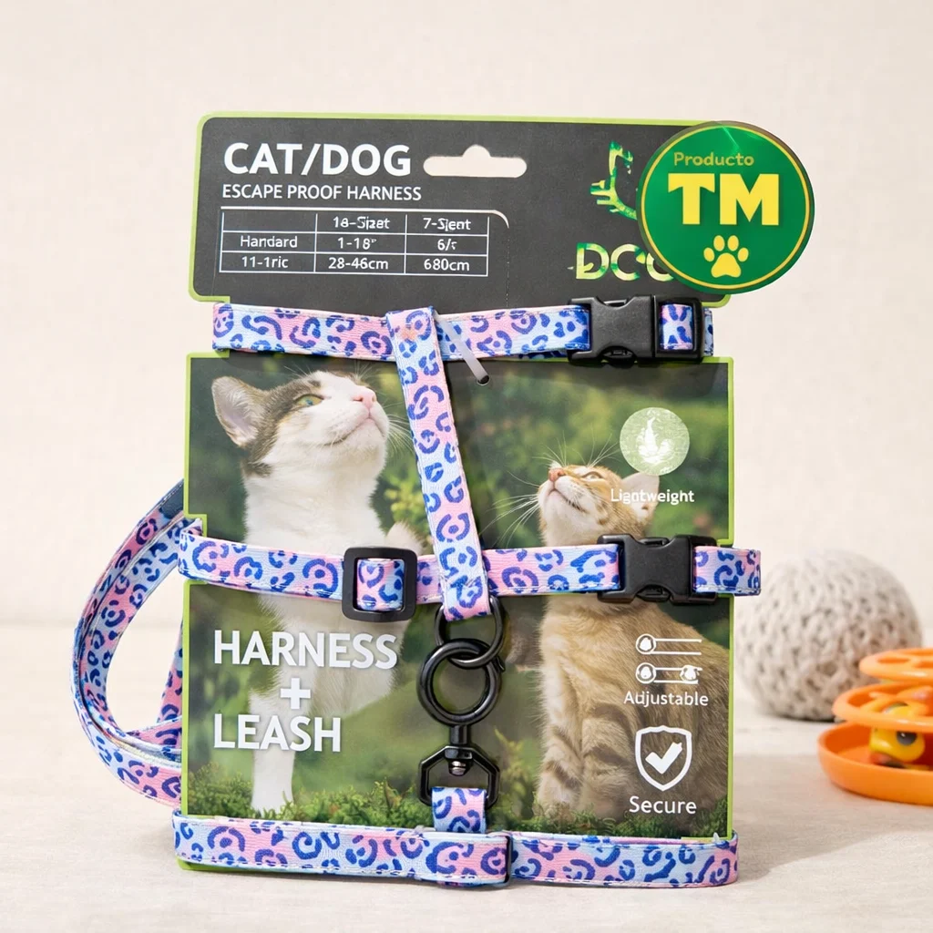 DOCO ARNES+TIRADOR GATO LEOPARDO PASTEL