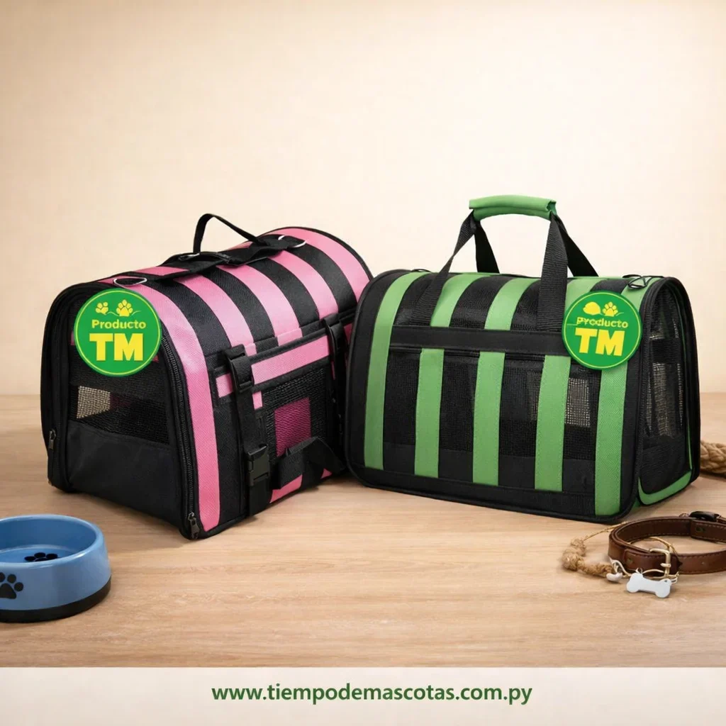 TRANSPORTADOR FRANJA BOLSA PARA MASCOTAS M-NEGRO