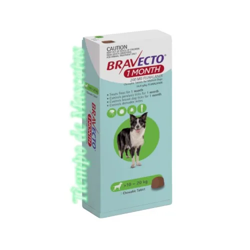 Bravecto 1M Perro 10-20kg Verde Comp - Producto en Tiempo de Mascotas