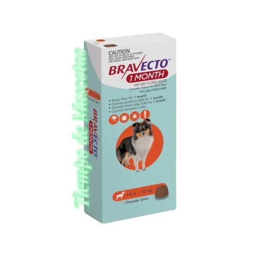 Bravecto 1M Perro 04.5-10kg Naranja Comp - Producto en Tiempo de Mascotas