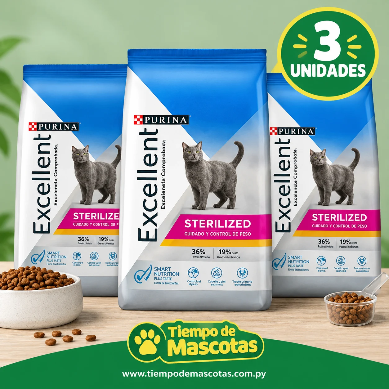 EXCELLENT GATO STERILIZED 1KG - Caja de 3u